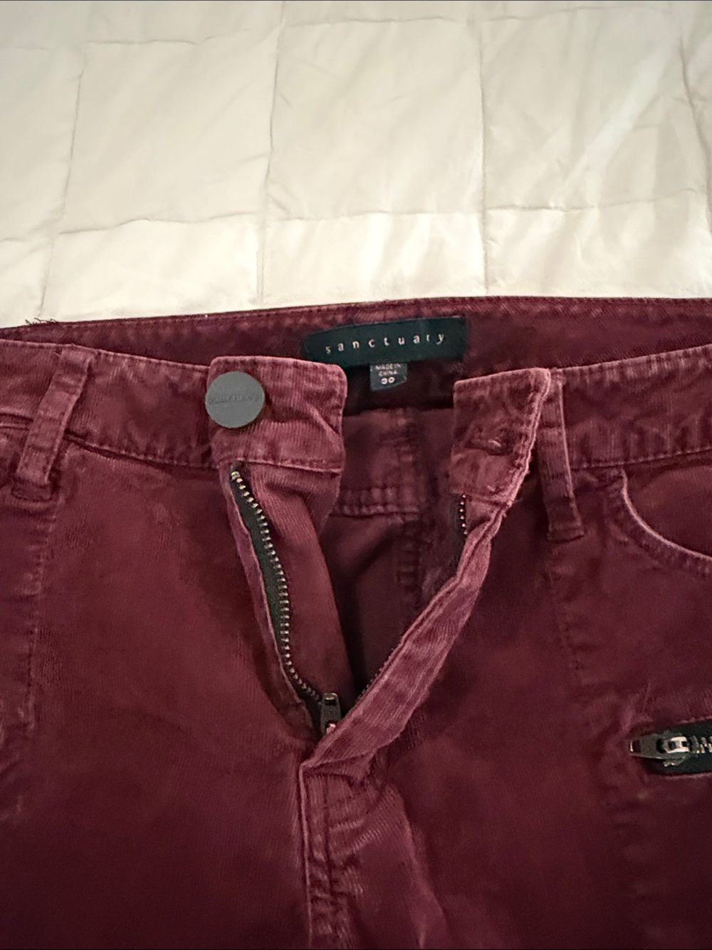 Sanctuary Burgundy Corduroy Boot-Cut Pants
